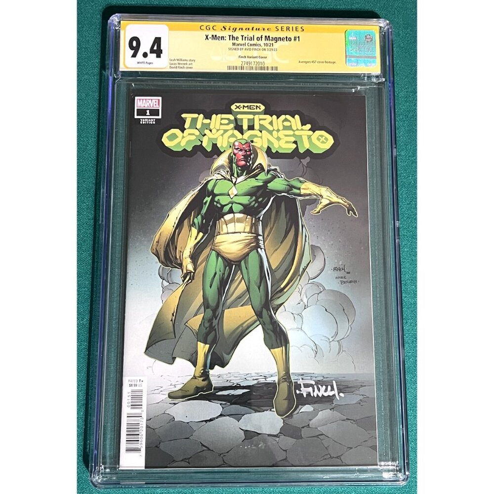 GRADED X-Men The Trial Of Magneto # 1 Variant (CGC 9.4 SS) Signed by David Finch